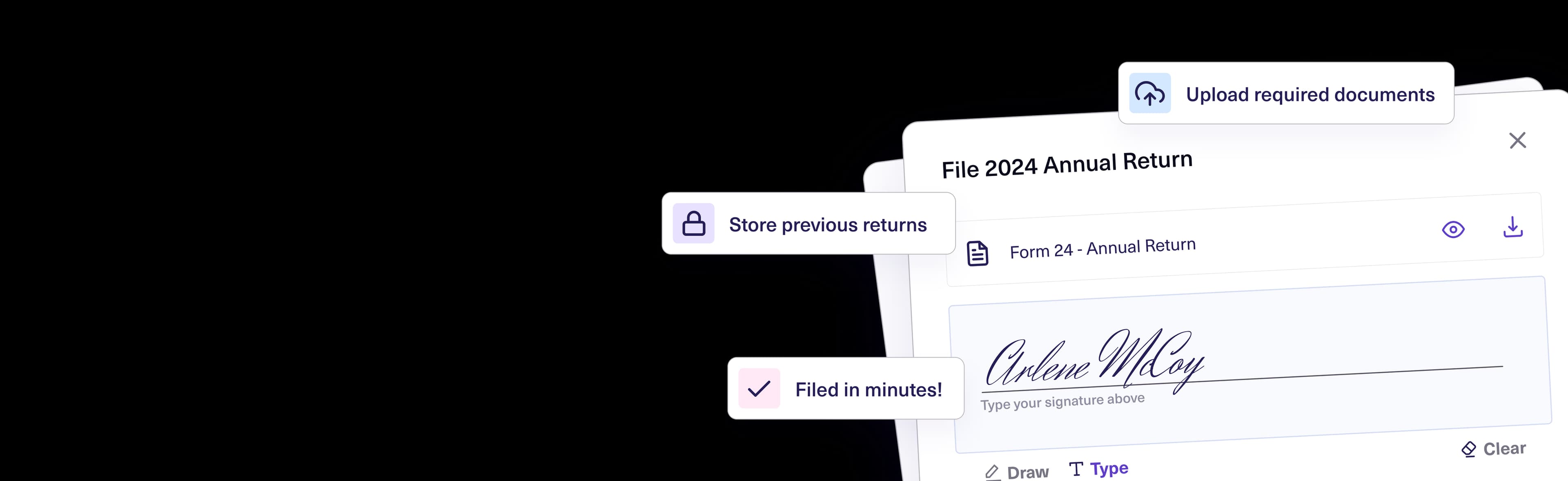 Annual return filing preview